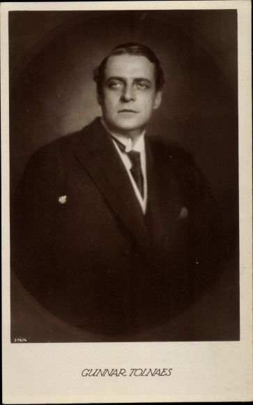 Ak Schauspieler Gunnar Tolnaes, Portrait