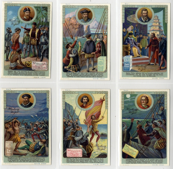 Merchant pictures series 6 pictures, discoverers, Hartwig &amp; Vogel, Dresden