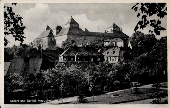 Ak Augustusburg Erzgebirge, Blick auf das Schloss