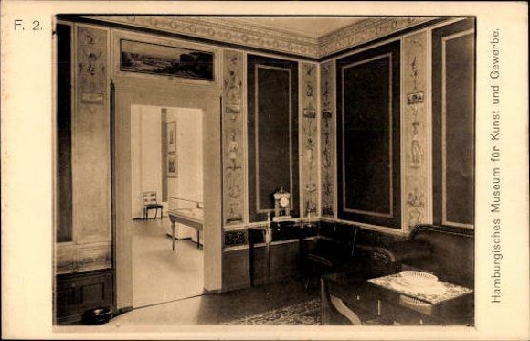 9 Postcard pieces of furniture, figures and wall hangings made of metal, Hamburg Museum of Arts and Crafts