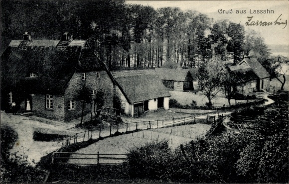 Postcard Lassahn Zarrentin am Schaalsee, local section