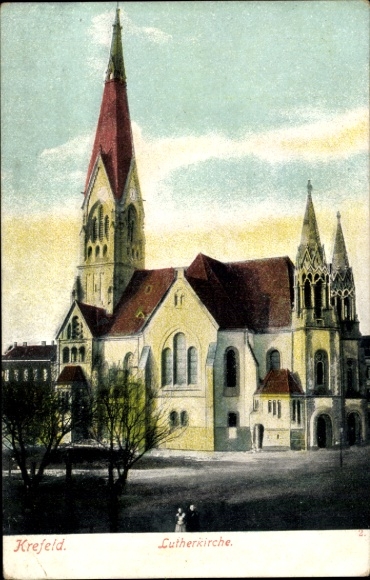 Postcard Krefeld am Niederrhein, Luther Church