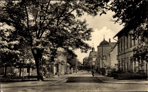Postcard Annahütte Schipkau Lower Lusatia, view of the Bahnhofstrasse