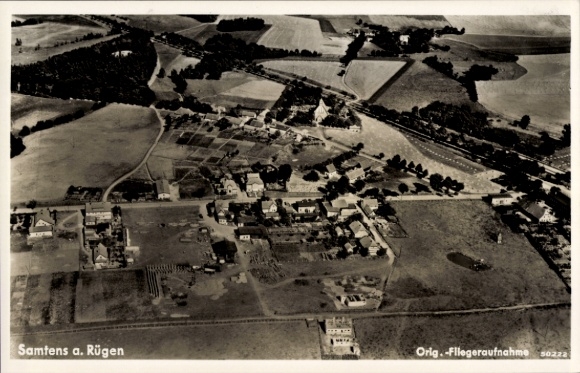 Postcard Samtens on Rügen, aerial photograph