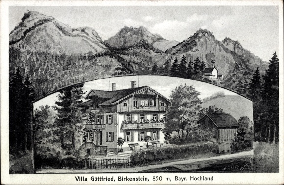Artist PC Birkenstein Fischbachau in Upper Bavaria, Villa Göttfried, A. Thaler, mountains