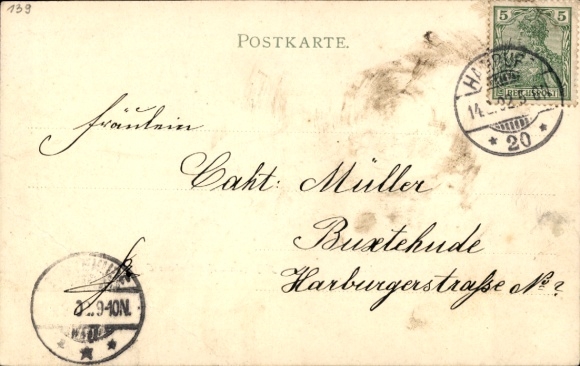 Postcard Hamburg Nord Eppendorf, New General Hospital, Boarders Pavilion, Operating House