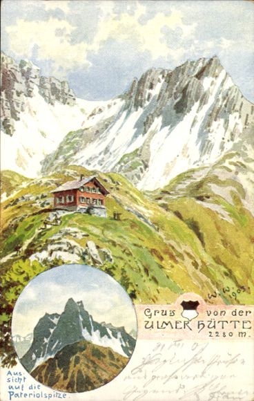 Künstler Ak St. Anton am Arlberg Tirol Österreich, Ulmer Hütte