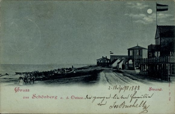 Moonlight Postcard Ostseebad Schönberg in Holstein, beach