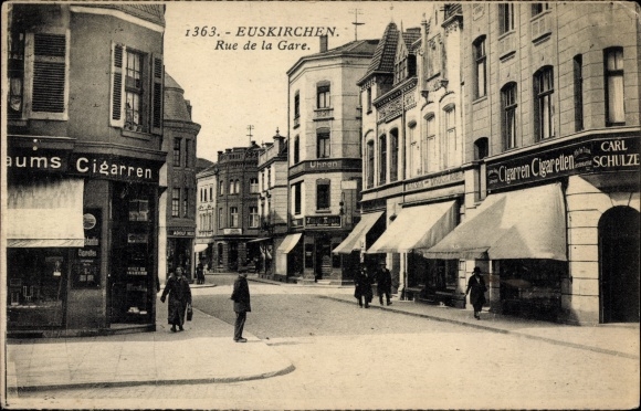 Ak Euskirchen in Noordrijn-Westfalen, Rue de la Gare, sigarenwinkel