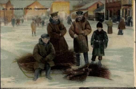 Ak Russische Typen, Besenhändler