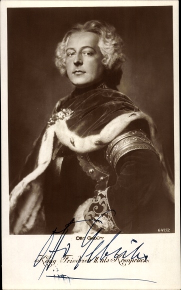 Ak Schauspieler Otto Gebühr, Portrait, König Friedrich II als Kronprinz, Ross Verlag 647 2