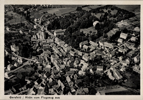 Ak Gersfeld in der Rhön Hessen, Fliegeraufnahme