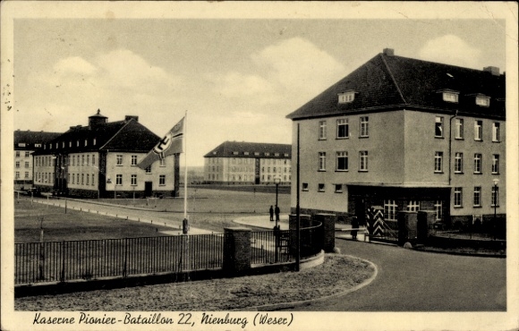 Ak Nienburg an der Weser, Kaserne Pionier-Bataillon 22