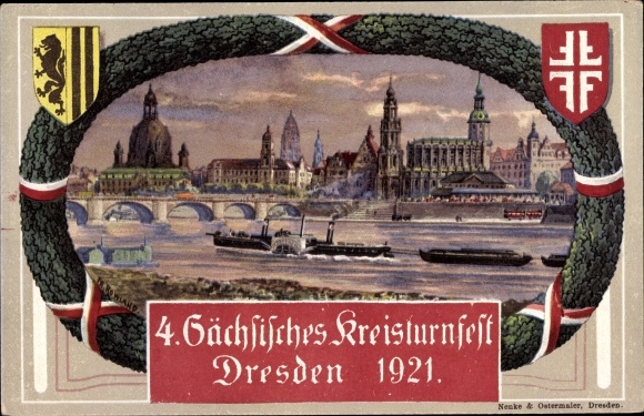 Künstler Ak Dresden, 4. Sächsisches Kreisturnfest 1921