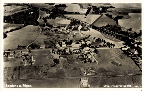 Postcard Samtens on Rügen, aerial photograph