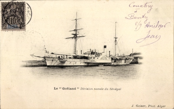 Ak Senegalisches Kriegsschiff Goeland