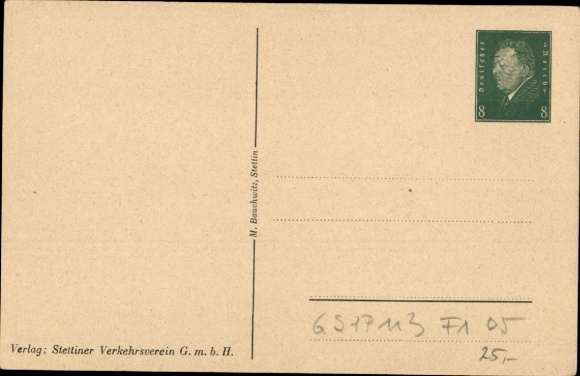 Postwaardestukken Briefkaart Szczecin Stettin Pommeren, Haken-Terrasse