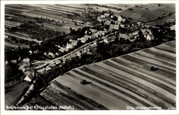 Postcard Breitensee Herbstadt in Lower Franconia, aerial photograph