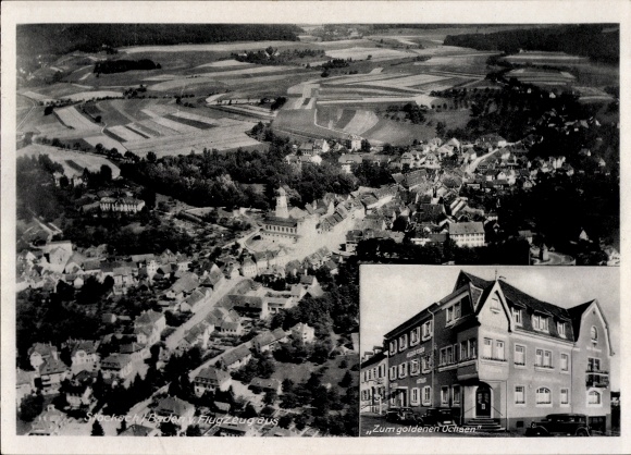 Postcard Stockach in Hegau Baden Württemberg, To the Golden Ox, Willi Hahn