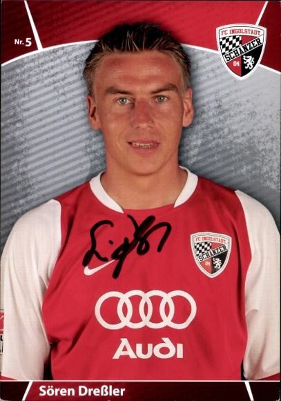 Autogrammkarte Fußballer Sören Dreßler, FC Ingolstadt, Autogramm