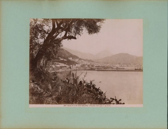 Photo around 1880, Salerno Campania, Panorama dellla Citta e del Porto, Amalfi, Cattedrale