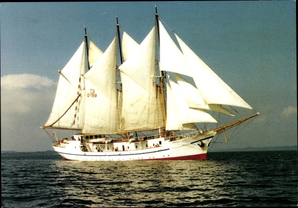 Postcard sailing training ship Grand Duchess Elisabeth, home port Elsfleth