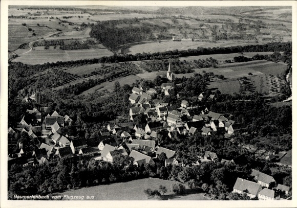 Ak Baumerlenbach Öhringen in de wijk Hohenlohe in Württemberg, luchtfoto