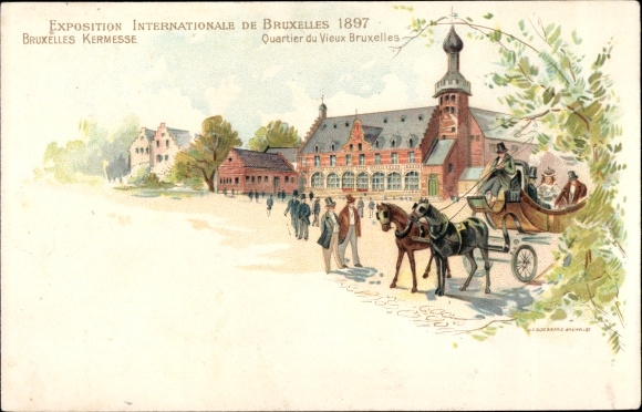 lito Bruxelles Bruksela, Wystawa 1897, Kermesse, Quartier du Vieux Bruxelles