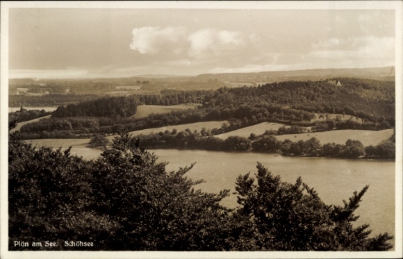Ak Plön am See Holstein,  Schöhsee, Landschaft mit Bäumen und Wasser