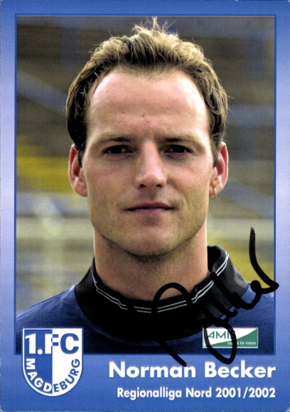 Autogrammkarte Fußballer Norman Becker, 1. FC Magdeburg, Autogramm