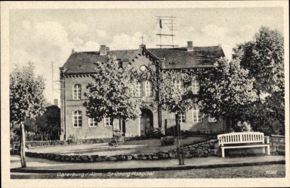 Postcard Osterburg in the Altmark, St. Georg Hospital