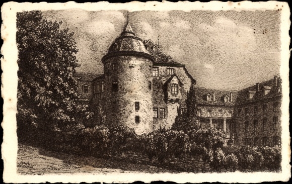 Artist PC Laubach in Hesse, count's castle from the north side