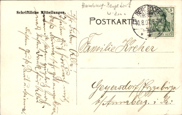 Postcard Hamburg Bergedorf, on Brauerstrasse