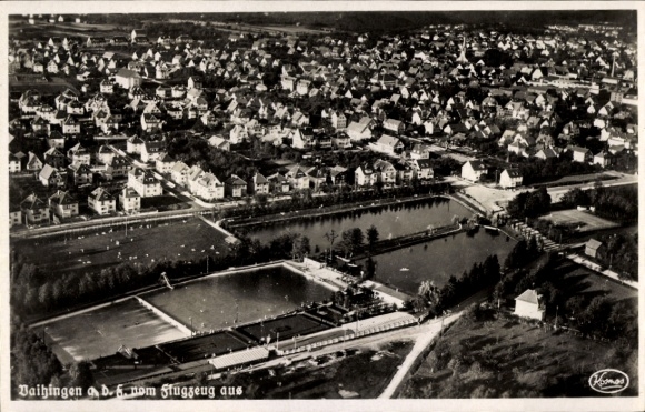Ak Vaihingen Stuttgart am Neckar, Fliegeraufnahme