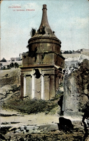 Postcard Jerusalem Israel, Absalom's Tomb, Site