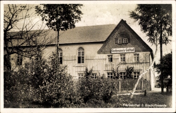 Postcard Frankenthal in Lusatia Saxony, Grohmann's Gafthof