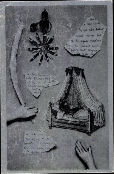 Künstler Ak Hugnet, Georges, La Carte Surrealiste No. 13, Au pied de la Lettre