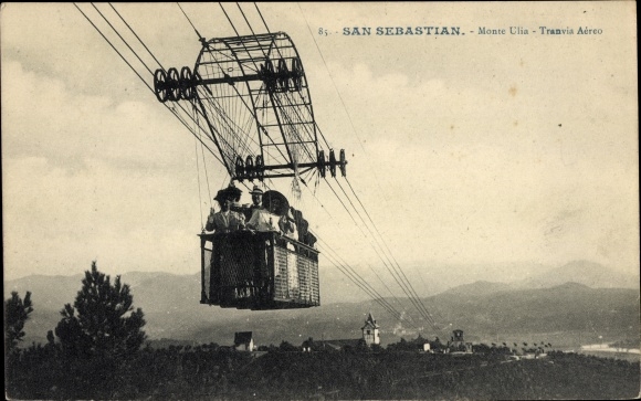 Ak San Sebastian Baskenland, Ulia Berg, Seilbahnfahrt