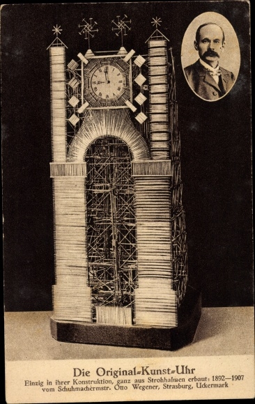 Ak Strasburg in der Uckermark, Original Kunst Uhr, Portrait Otto Wegener