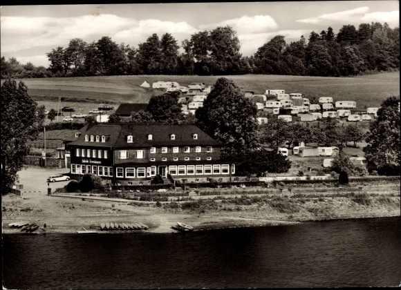 Postcard Hückeswagen in the Oberberg district, Bevertalsperre, Seehotel
