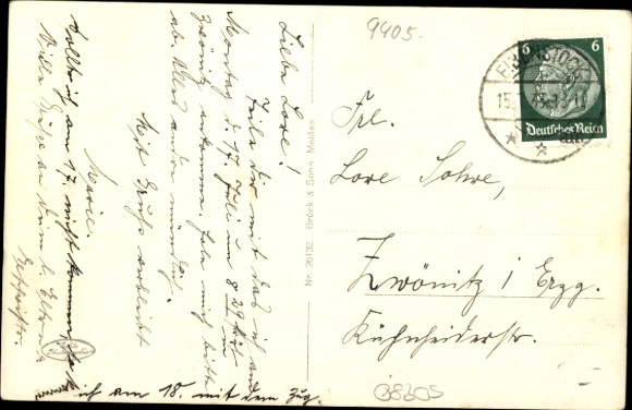 Postcard Eibenstock in the Ore Mountains Saxony, general view