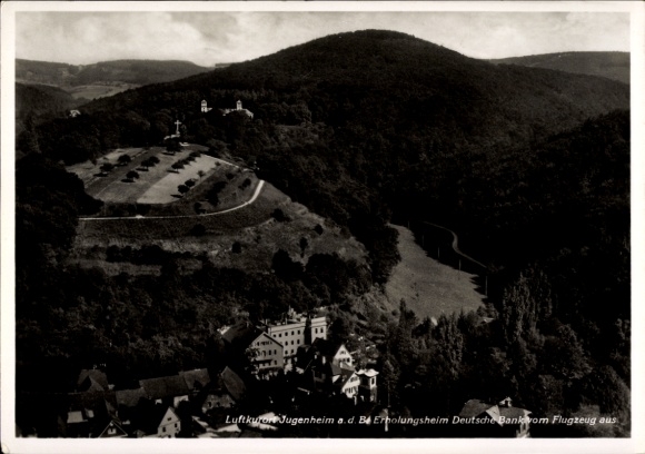Ak Jugenheim an der Bergstraße Hesse, luchtfoto, recreatiewoning Deutsche Bank
