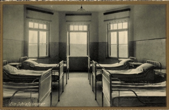 Postcard Wittlich in the Eifel, Caritas Children's Sanatorium Maria Grünewald, bedroom