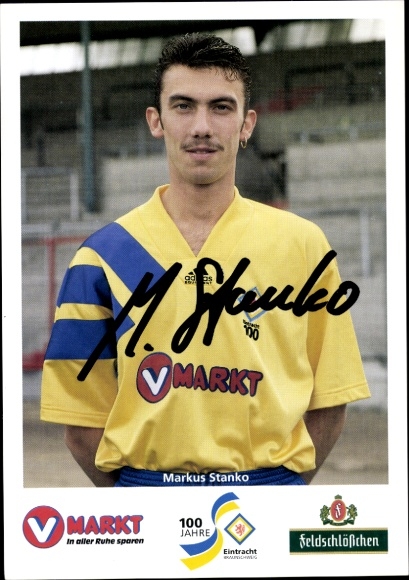 Autograph card footballer Markus Stanko, Eintracht Braunschweig, autograph