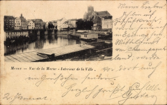 Ak Meaux Seine-et-Marne, Marne, Innenstadt