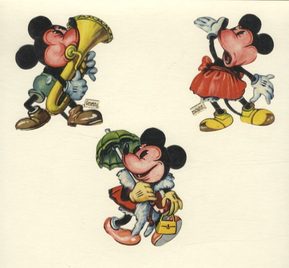 3 Oblaten Mickey Mouse je ca. 8,5 x 6,5 cm