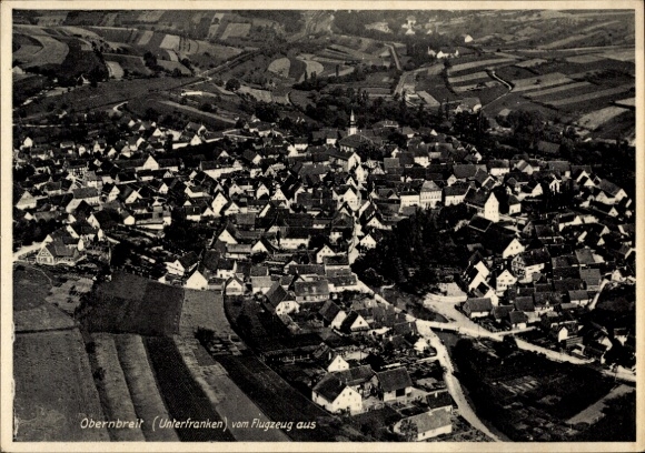 Postcard Obernbreit in Lower Franconia, aerial photograph