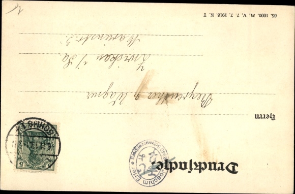 Postcard Flour Dealers Association in the Kingdom of Saxony registered association, membership card 1919/20