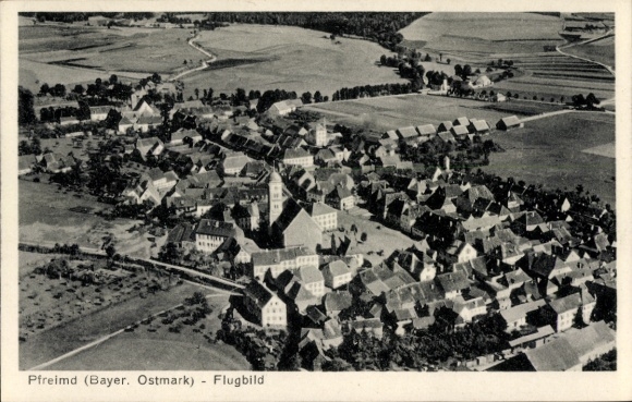 Postcard Pfreimd in the Upper Palatinate, aerial photograph
