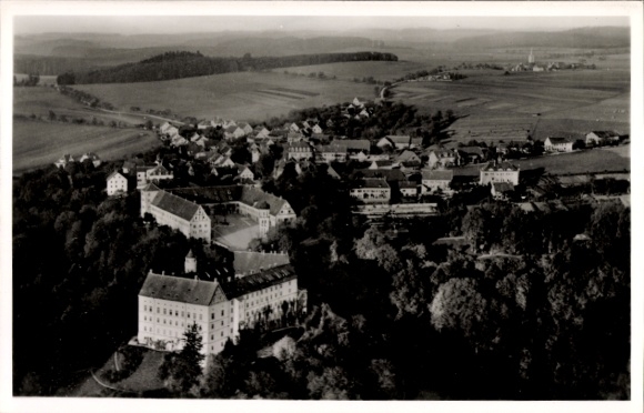 Postcard Heiligenberg in Baden, aerial photograph